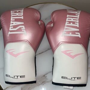 Everlast Elite Pink and White Boxing Gloves
